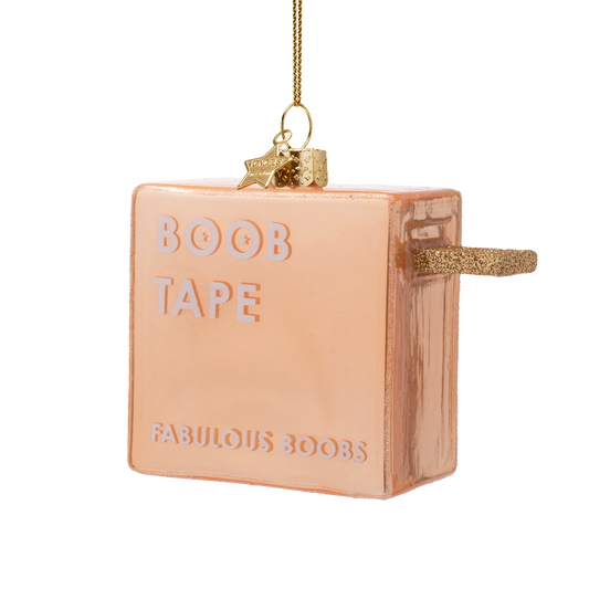 Ornament glass powder pink boob tape H7cm