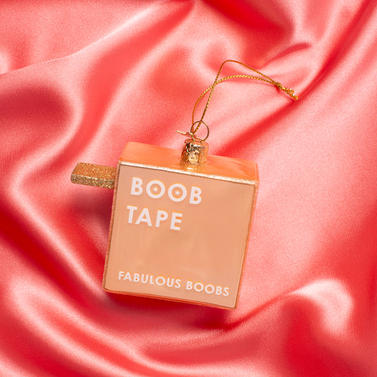 Ornament glass powder pink boob tape H7cm