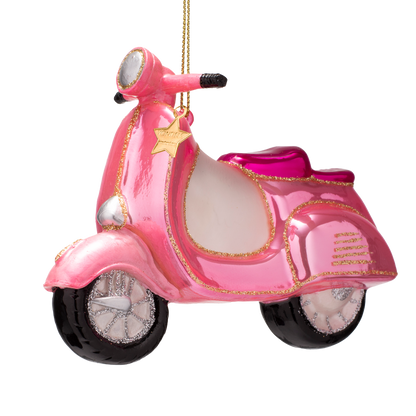 Ornament aus Glas, rosa Roller, Höhe 9,5 cm