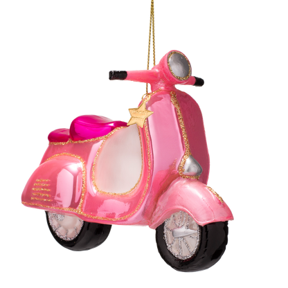 Ornament aus Glas, rosa Roller, Höhe 9,5 cm