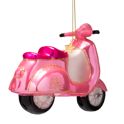 Ornament aus Glas, rosa Roller, Höhe 9,5 cm