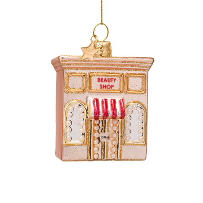 Ornament glass multicolor beauty shop H8cm