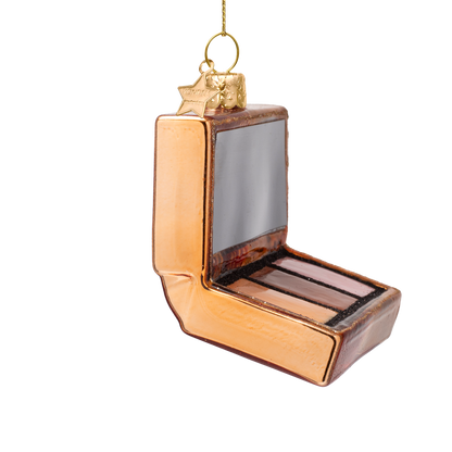 Ornamentale, glänzende Make-up-Palette aus Kupferglas, H 8 cm