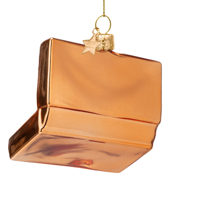 Ornamentale, glänzende Make-up-Palette aus Kupferglas, H 8 cm