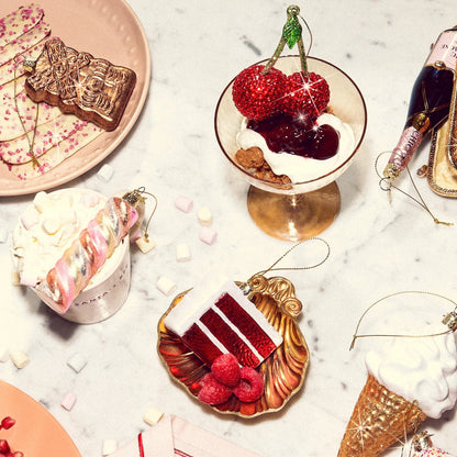 Ornament glass Dutch speculaas koekje H9cm