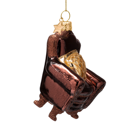 Ornament glass opal dark brown chair H9.5cm