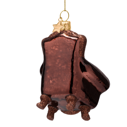 Ornament glass opal dark brown chair H9.5cm