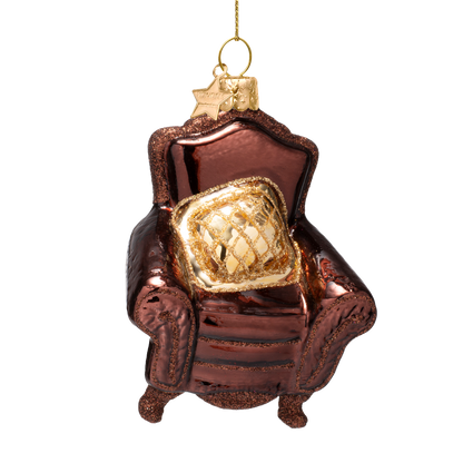 Ornament glass opal dark brown chair H9.5cm