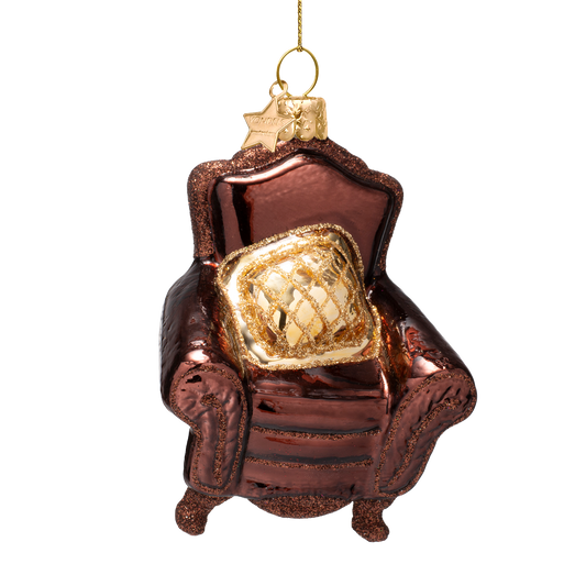 Ornament glass opal dark brown chair H9.5cm