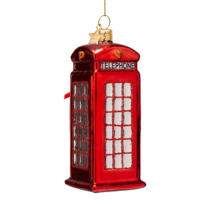 Dekorative Telefonzelle aus Opalglas, rot, Höhe 12 cm