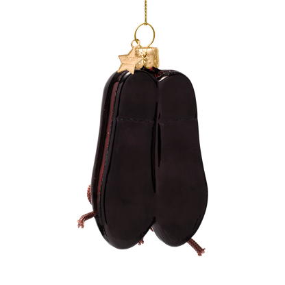 Ornament glass burgundy ballet shoes H8.5cm