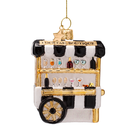 Ornament glass multicolor cocktail boutique H9cm