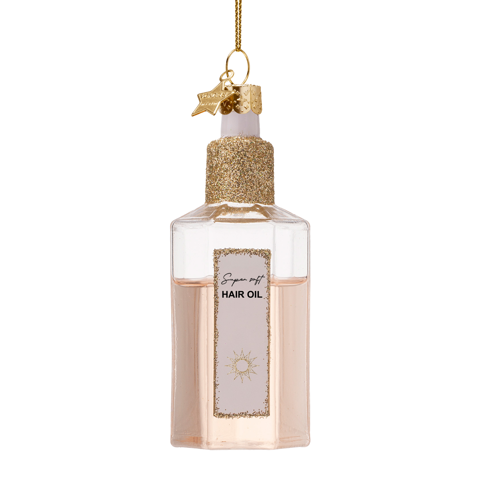 Ornament glass bottle w/hair oil H11cm