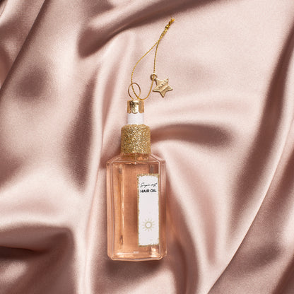 Ornament glass bottle w/hair oil H11cm