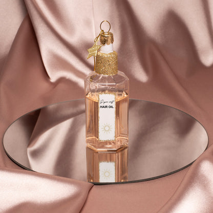 Ornament glass bottle w/hair oil H11cm