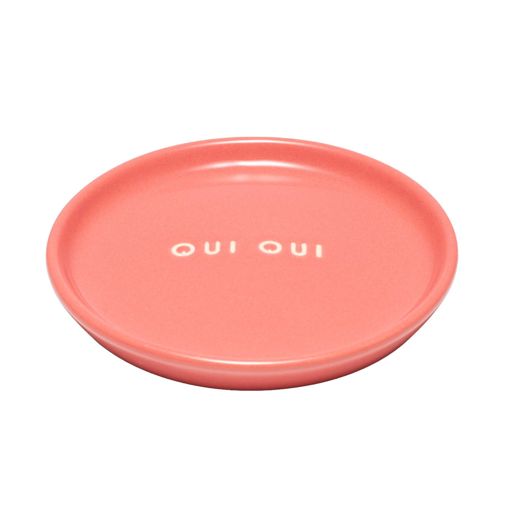 Petit four plate ceramic oui oui! coral  ø8.5cm*