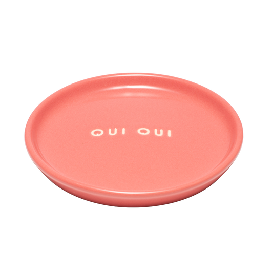 Petit four plate ceramic oui oui! coral  ø8.5cm*