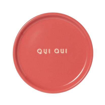 Petit four plate ceramic oui oui! coral  ø8.5cm*