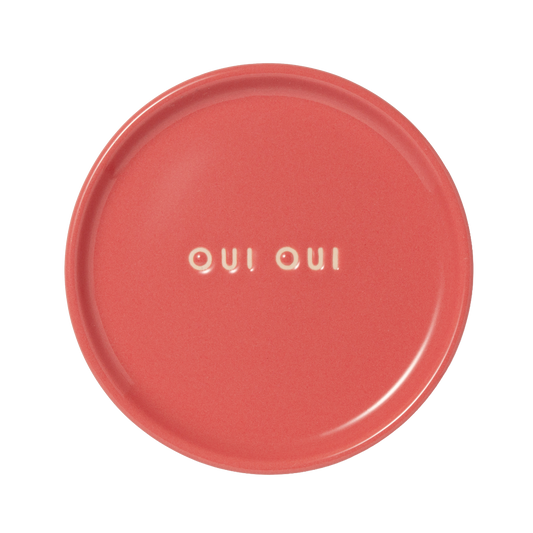 Petit four plate ceramic oui oui! coral  ø8.5cm*