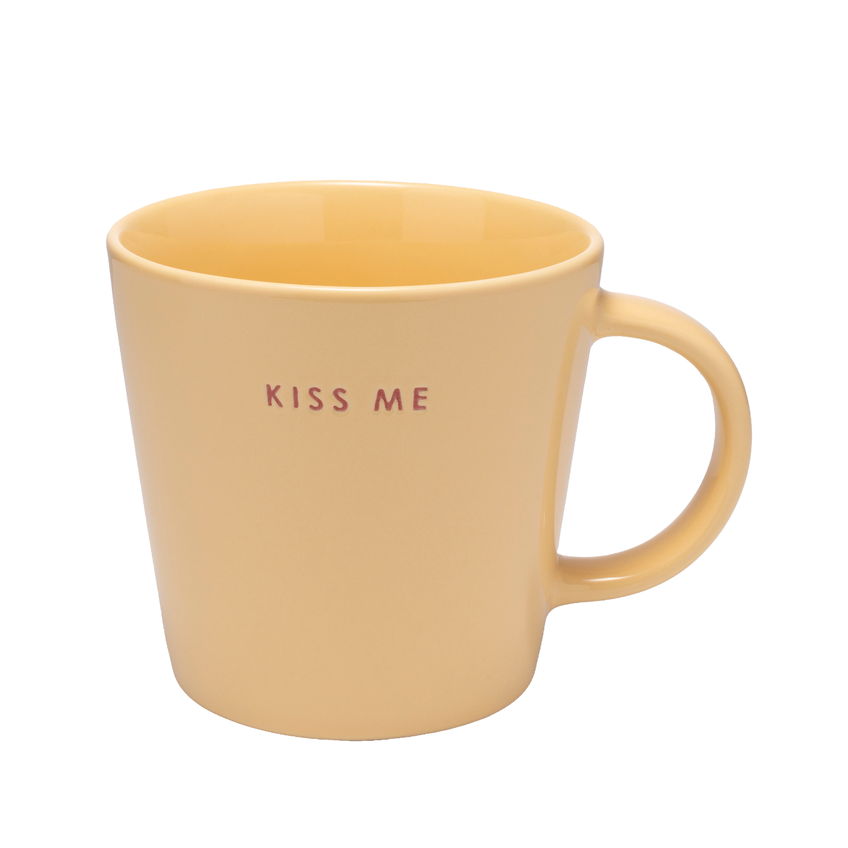 Tea cup ceramic kiss me yellow 350ml#