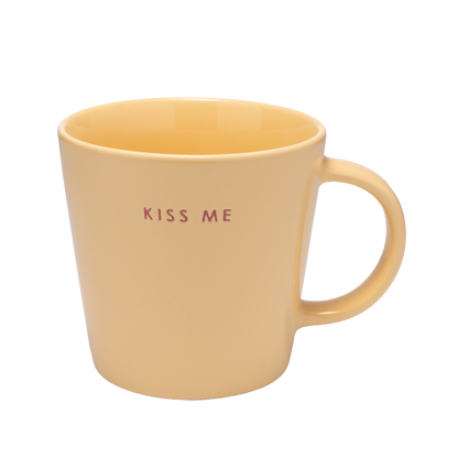 Tea cup ceramic kiss me yellow 350ml#