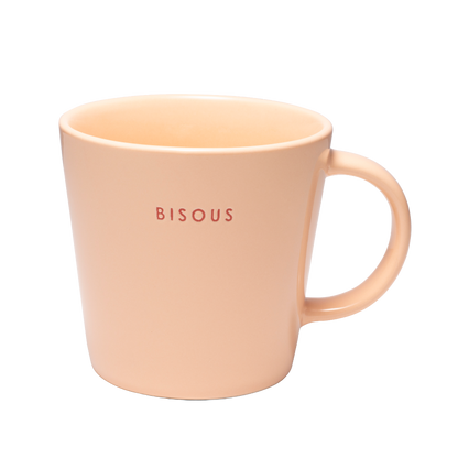 Tea cup ceramic bisous salmon 350ml*