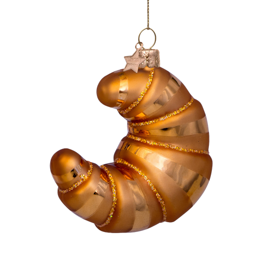 Ornament glass croissant H8cm