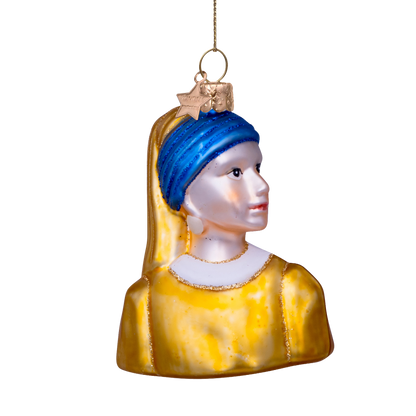Ornament glass Girl w/ a Pearl Earring Vermeer H8.5cm w/box