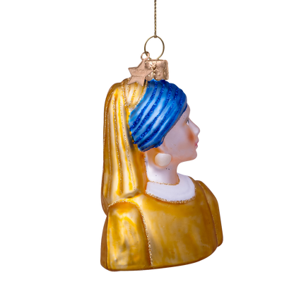 Ornament glass Girl w/ a Pearl Earring Vermeer H8.5cm w/box