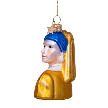 Ornament glass Girl w/ a Pearl Earring Vermeer H8.5cm w/box