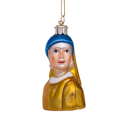 Ornament glass Girl w/ a Pearl Earring Vermeer H8.5cm w/box