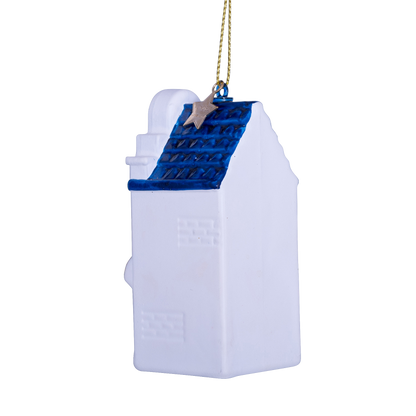 Ornament glass white canal house cheese store H8.5cm w/box