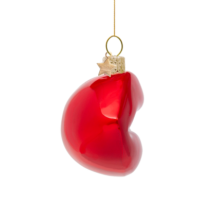 Ornament glass red opal sensual lips H6.5cm