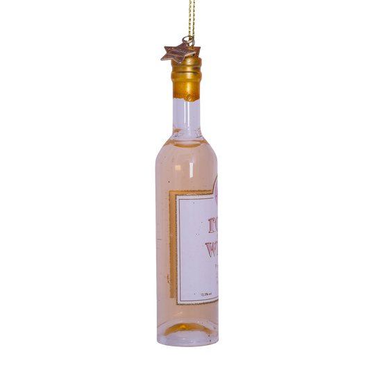 Ornament glass rose wine bottle H11cm