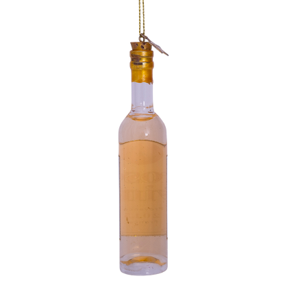 Ornament glass rose wine bottle H11cm
