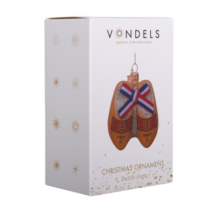 Dekorative Glasclogs im traditionellen Stil mit holländischer Schleife, Höhe 8,5 cm, inklusive Schachtel