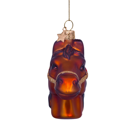 Ornament glass brown horse H8.5cm