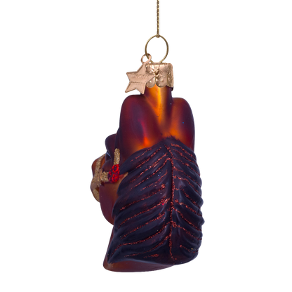 Ornament glass brown horse H8.5cm