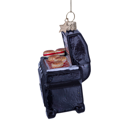 Dekoratives Glas, schwarz, modern, Grill, H 8,5 cm