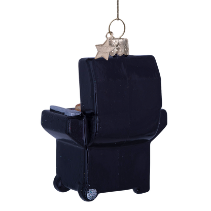 Dekoratives Glas, schwarz, modern, Grill, H 8,5 cm