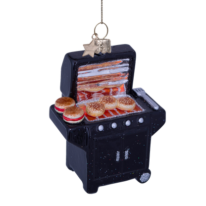 Dekoratives Glas, schwarz, modern, Grill, H 8,5 cm