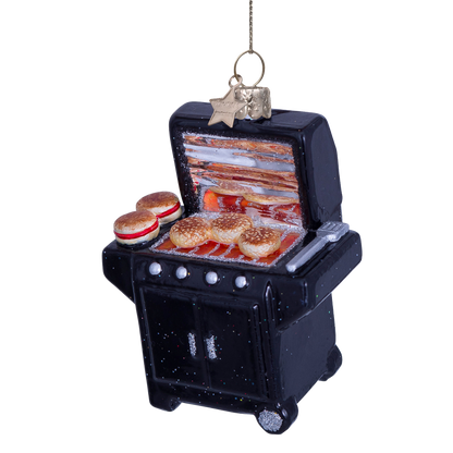 Dekoratives Glas, schwarz, modern, Grill, H 8,5 cm