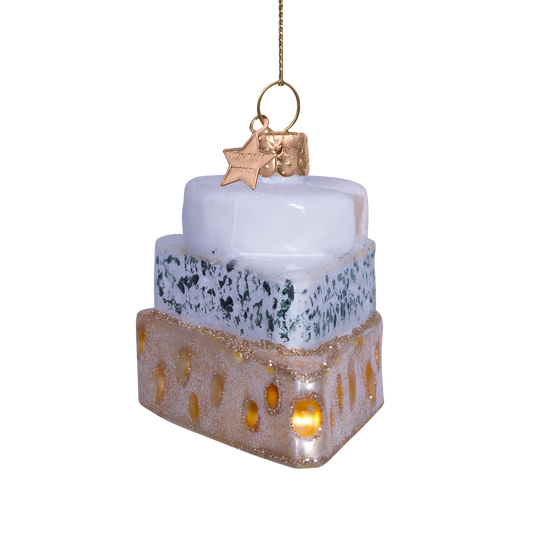 Ornament glass triple cheese H5.5cm