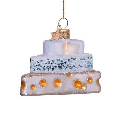 Ornament glass triple cheese H5.5cm