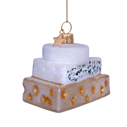 Ornament glass triple cheese H5.5cm