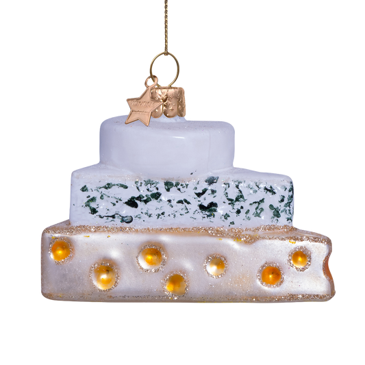 Ornament glass triple cheese H5.5cm
