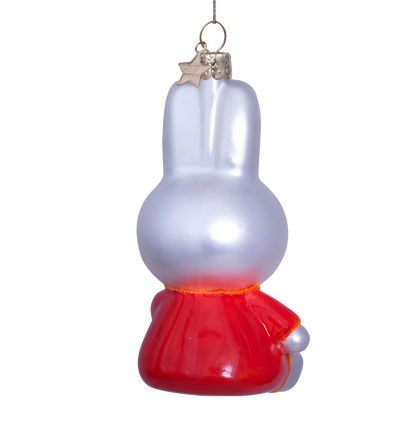 Ornament glass Nijntje/Miffy sitting w/moon H10.5cm w/box