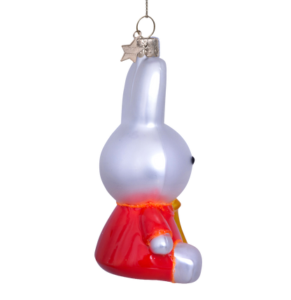 Ornament glass Nijntje/Miffy sitting w/moon H10.5cm w/box