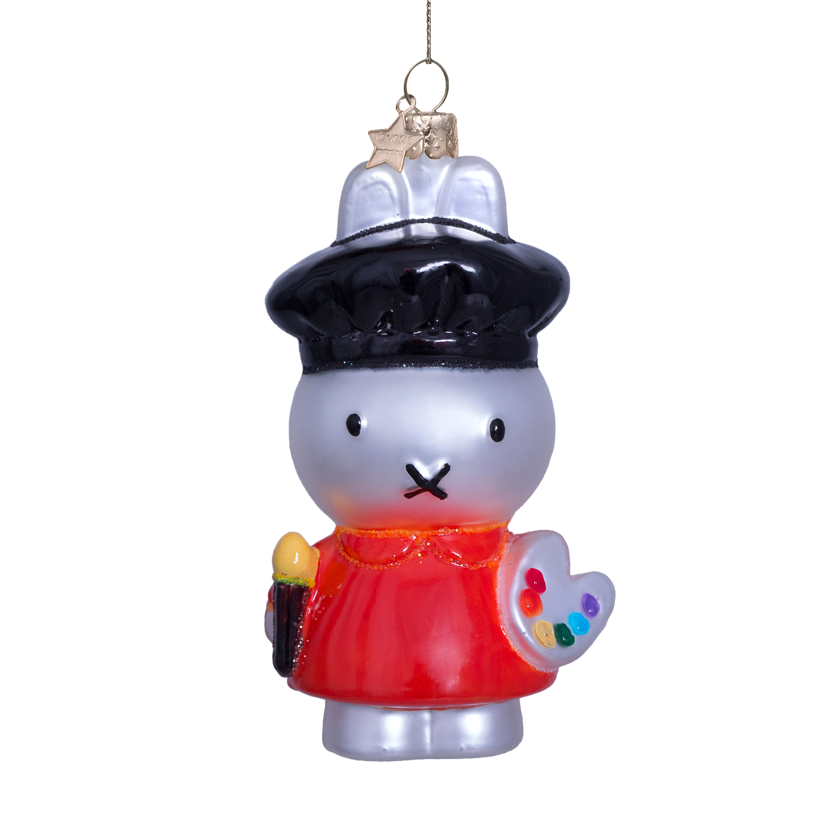 Ornamentglas Nijntje/Miffy mit Bürste, H 11 cm, mit Schachtel