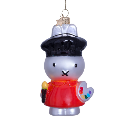Ornamentglas Nijntje/Miffy mit Bürste, H 11 cm, mit Schachtel